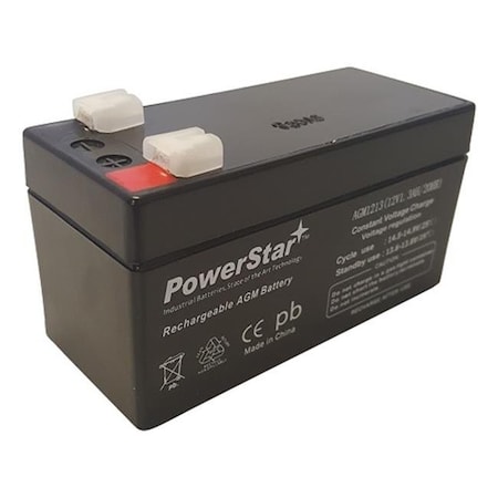 Powerstar PowerStar AGM1213-711 12V 1.3Ah Battery Replaces SLA1005 1.2Ah NP1.2-12 BP - 2 Years Warranty AGM1213-711